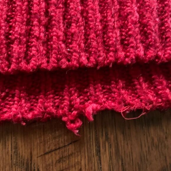 Karen Scott Red Cable Knit Pearl Detail Sweater - Picture 8 of 12